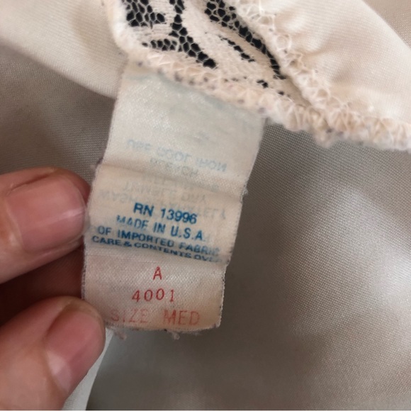 Vintage Lingerie Spaghetti Strap Crop Top White Ivory Triangle Handkerchief Cut - Picture 13 of 13